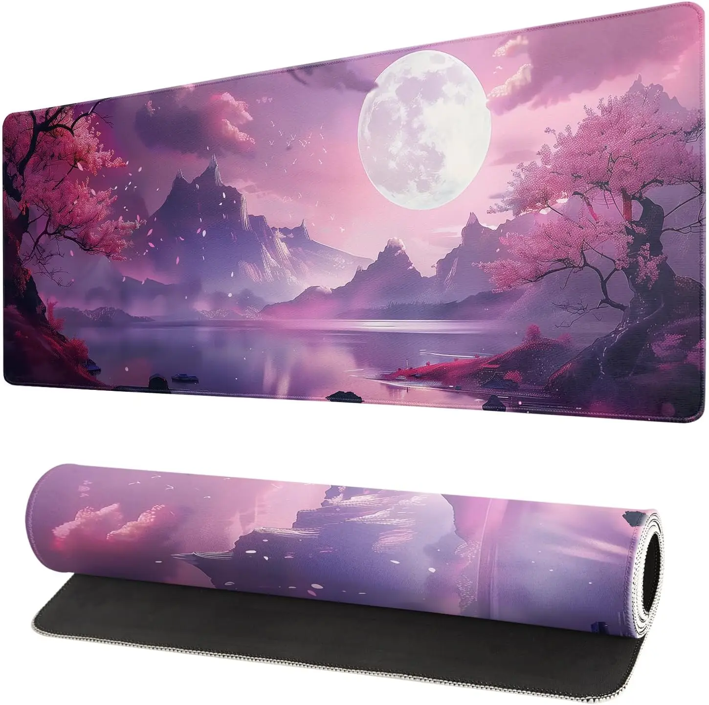Cherry Blossom Anime  Mouse Pad – Anti-Slip, Stitched Edges for Gaming & Office Desk Use