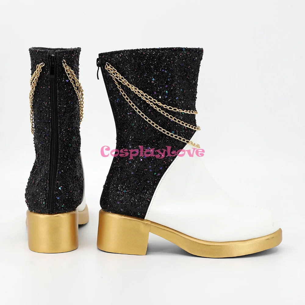 CosplayLove KPop Demon Hunters Mira Scarpe Coslay bianche Stivali lunghi in pelle realizzati su misura per Halloween Natale