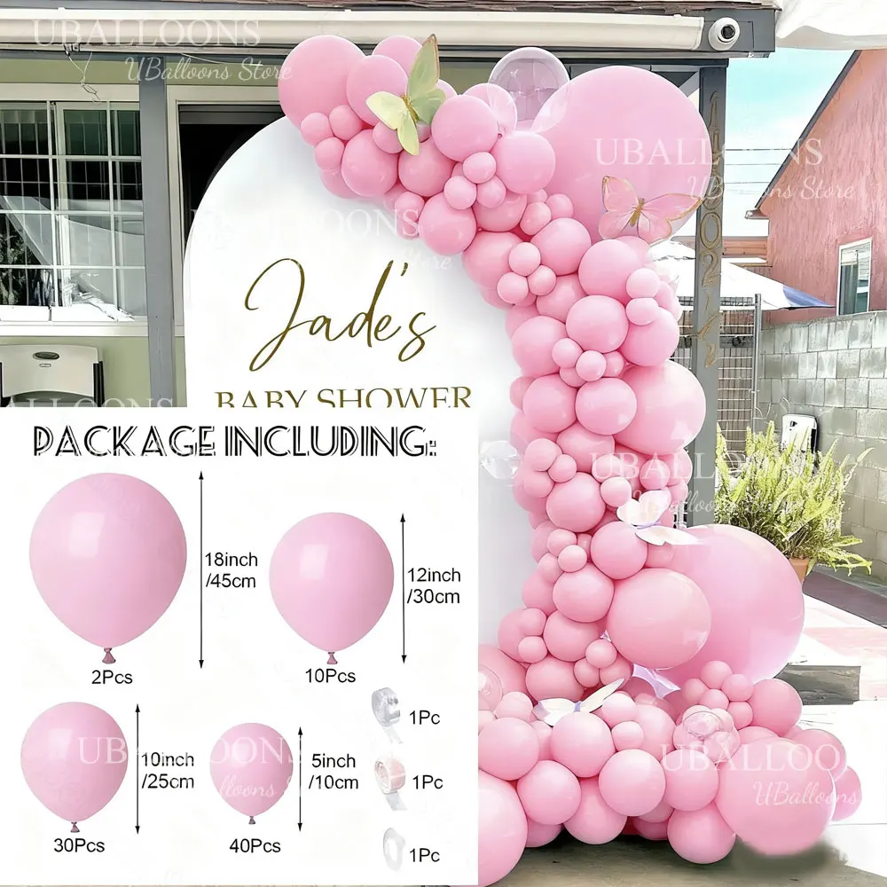 MicroPlush Twilight Pink Ballonbogen 5/10/12/18 Zoll Dusty Boho Haze Pink Ballons Girlande für Geburtstag Babyparty Hochzeit Party Dekor 5