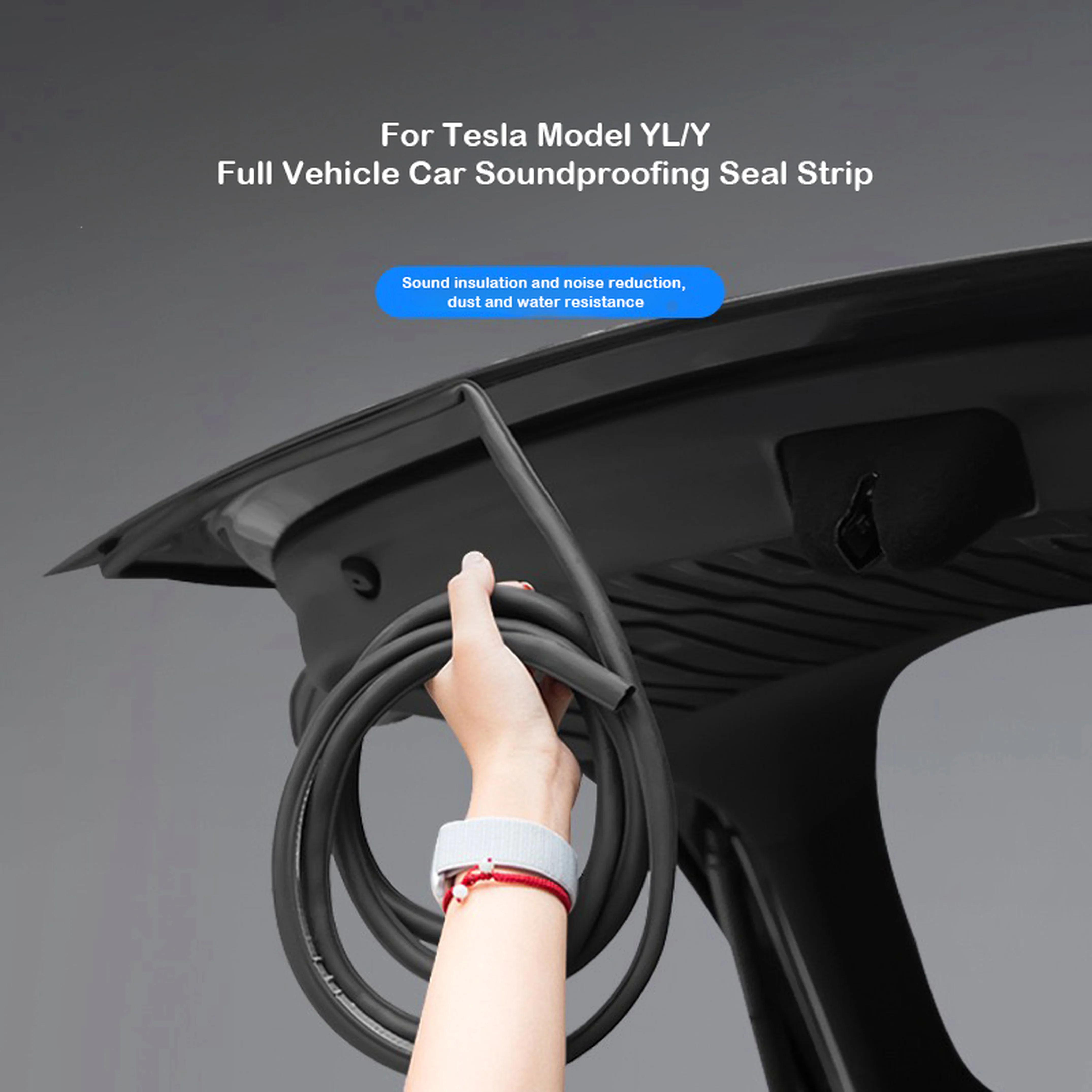 Car Door Sealing Soundproof Rubber For Tesla Model YL / Y Juniper 2021-2026 Sealing Strip To Reduce Wind Noise Soundproof Kit