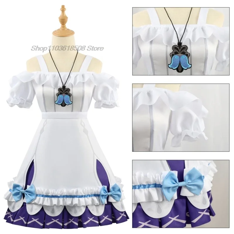Game Genshin Impact Young Clergie Cosplay Costume Wig Bow tie Headband Dress Ornament Halloween Outfit for Young Girls