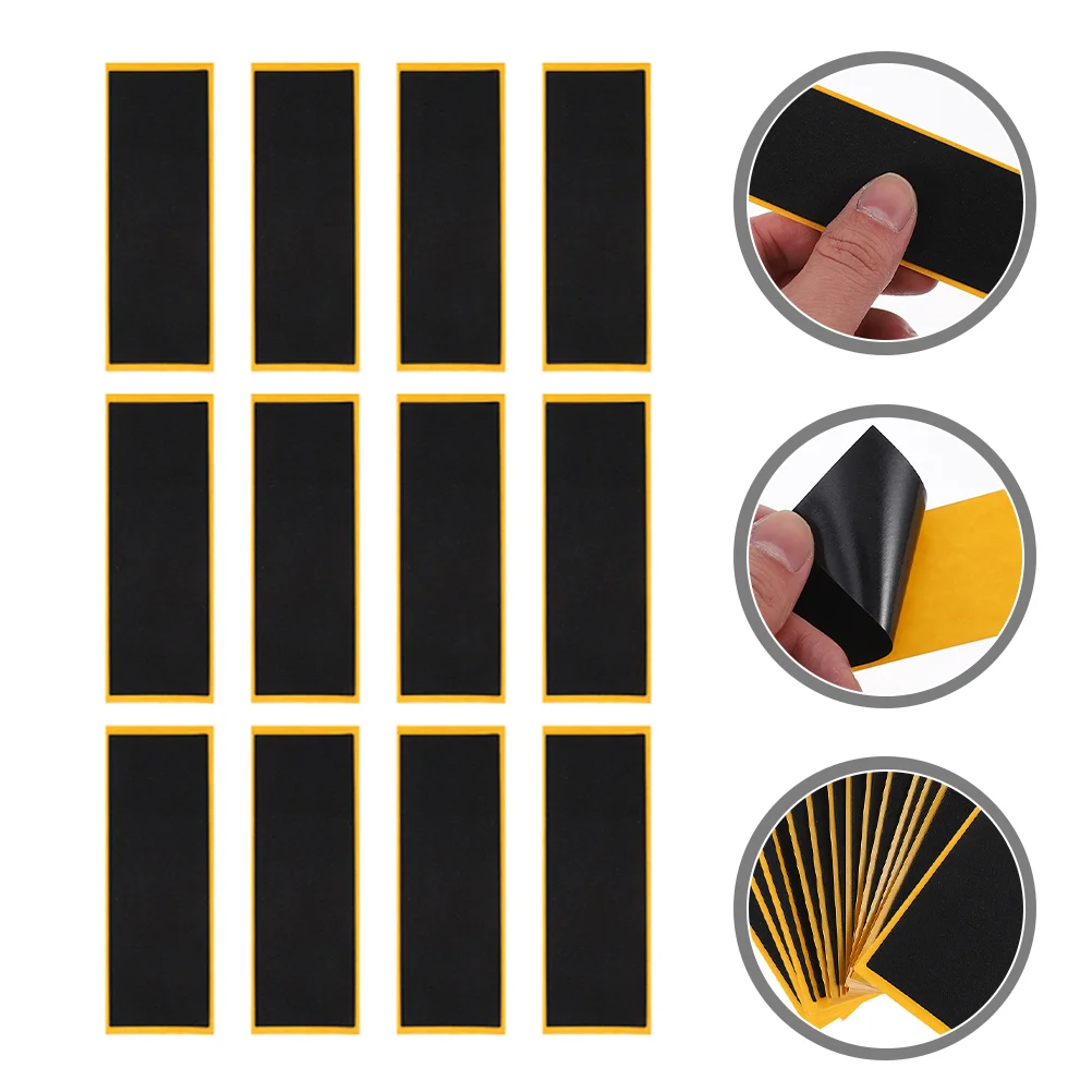 12 stuks vinger skateboard stickers schuim grip tape speelgoed tapes mini voor accessoires lijm