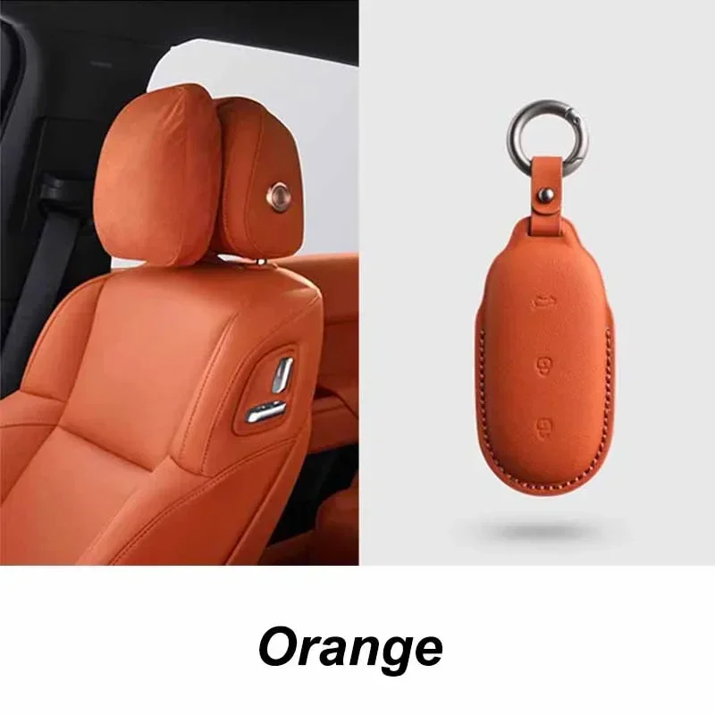 For Leading Ideal LiXiang L7 L8 L9 2022 2023 Leather Car Key Case Shell Keychain for lixiang one L9 L8 L7 Key case