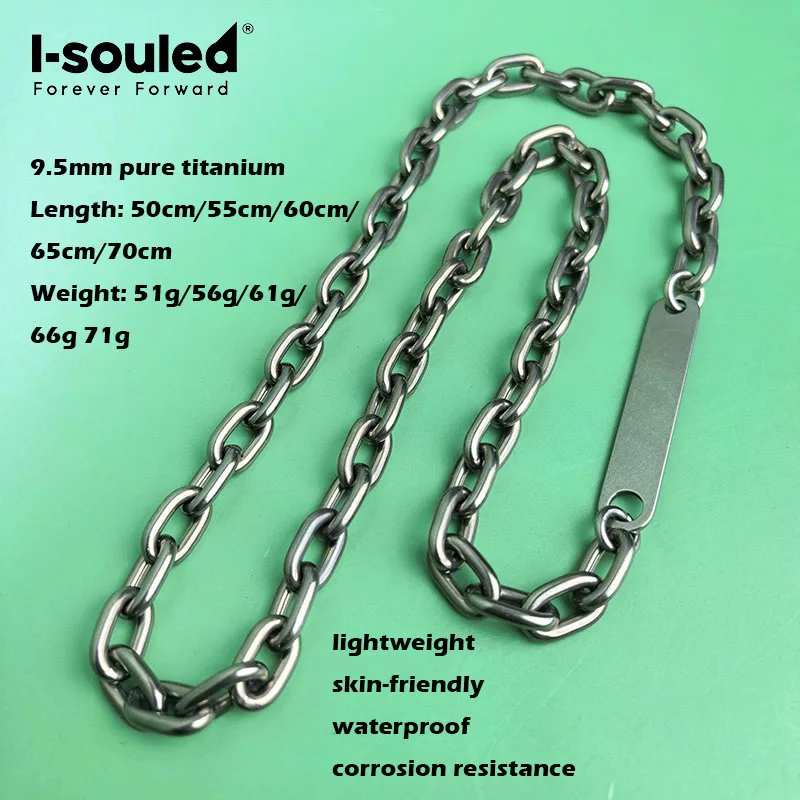 6.8mm/9.5mm pure titanium O-shaped necklace with buckle free block link