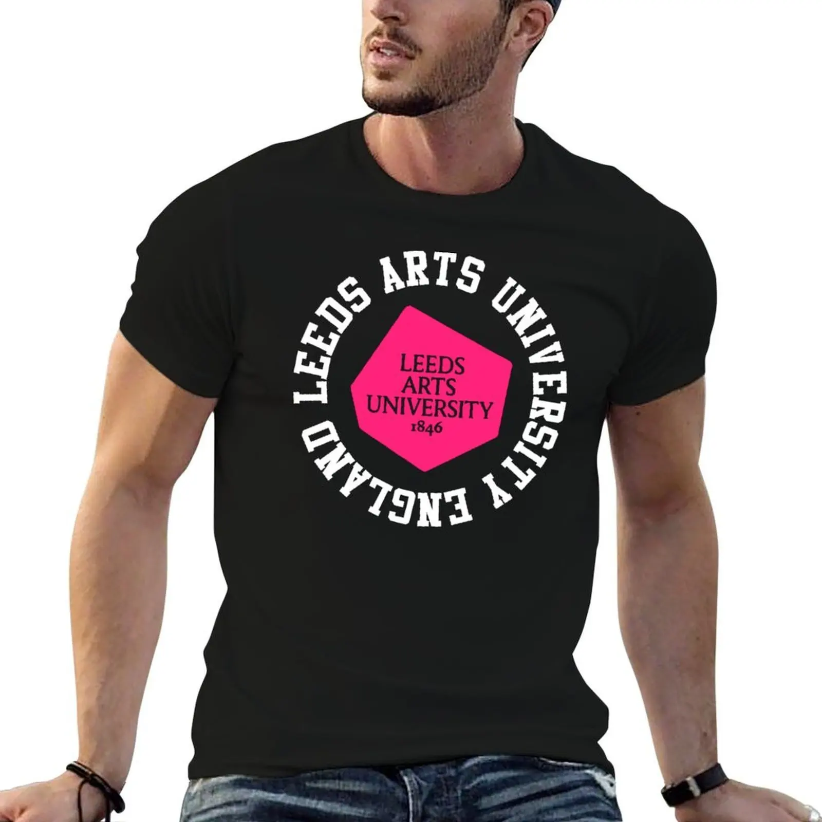 

Pink Leeds - England University T-Shirt man t shirt luxury anime t shirts for man man t shirts cotton T-shirt