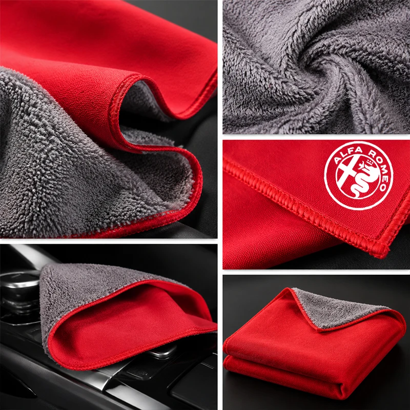 Microfiber Towel Super Absorbing Cloth Car Cleaning Care Accessories For Alfa Romeo 159 156 Giulia Giulietta 147 166 Mito Spider