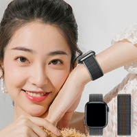Nylon Loop Strap for apple watch band 44mm 40mm 45mm 41mm 46 42mm 49mm 44 45 mm bracelet iWatch series 10 9 SE 7 6 5 4 Ultra 2