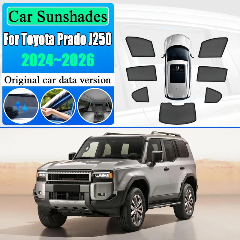 

Для Toyota Land Cruiser Prado J250 2024 2025 2026 лобовое стекло, боковое окно, магнитный солнцезащитный козырек, автомобильные сетчатые солнцезащитные козырьки, автоаксессуары