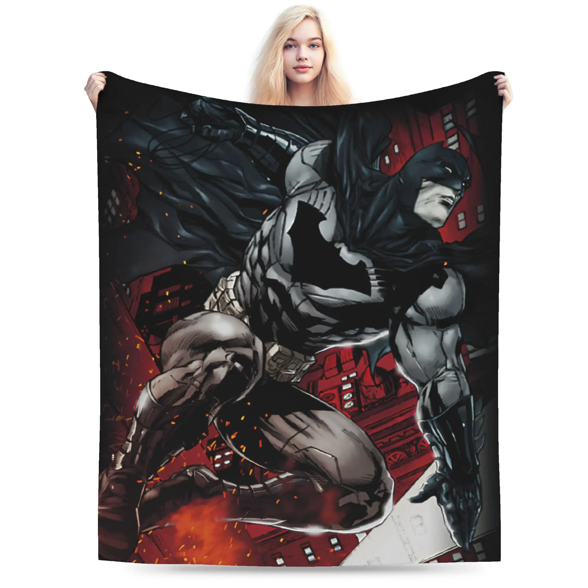 Bats Man Blankets Coral Fleece Plush Autumn/Winter   Multifunction Lightweight Throw Blankets for Bedding Car Bedspreads
