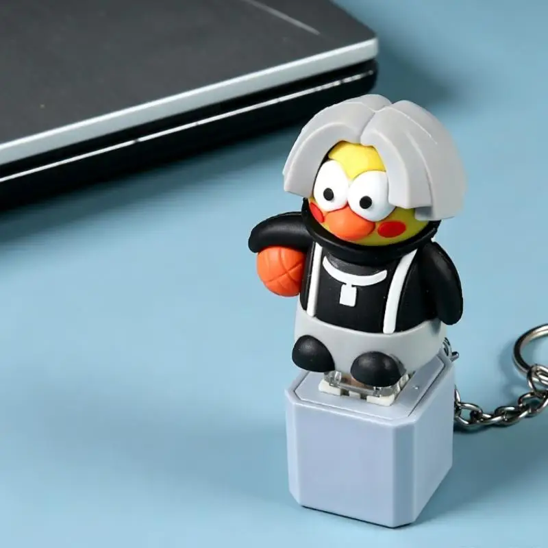 Cartoon Chicken Fidget Toy Keychain Sound Light Effects Sensory Stress Relief Toy for Toddler Early Play