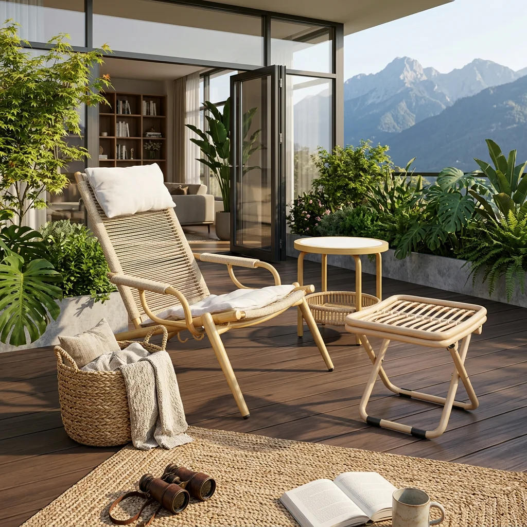 Modern Foldable Steel Reclining Chair Multi-Function Lounge Sofa for Outdoor Park Hotel Balcony Garden Relaxing UV