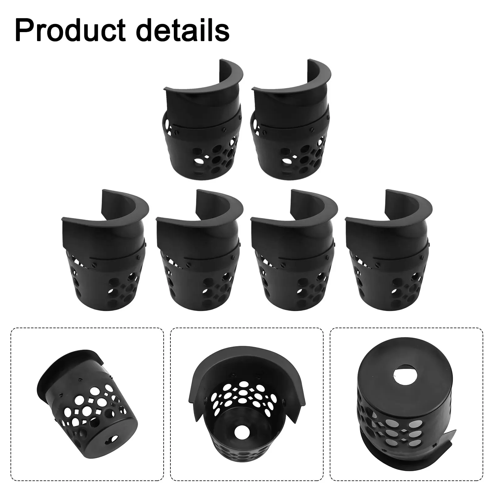 Replacement Set of 6 Pool Table Pockets for Billiards 4 Corner and 2 Side Pockets with Hexagonal Holes for Ball Capacity Check