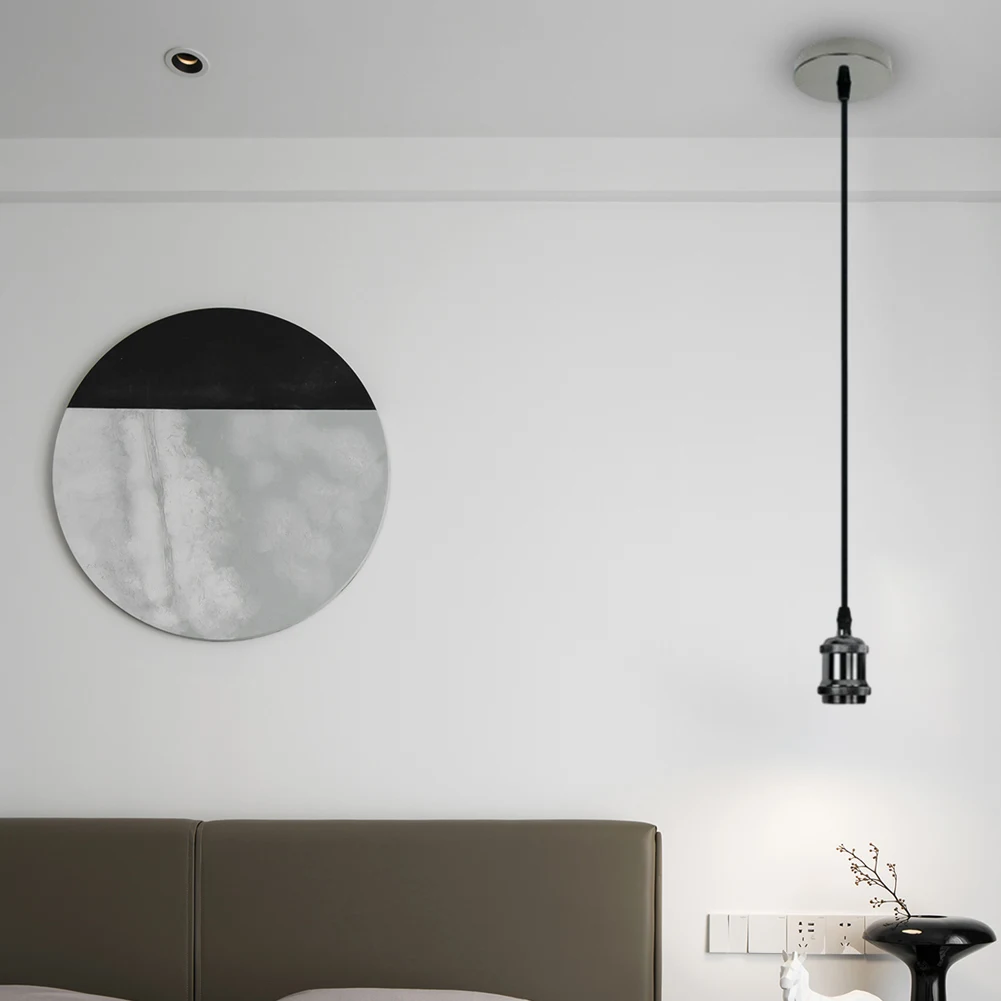 Pendant Light Holder E27 Screw Ceiling Lamp Holder Socket AC110V-220V Pendant Light Base Socket for Retro Incandescent Filament