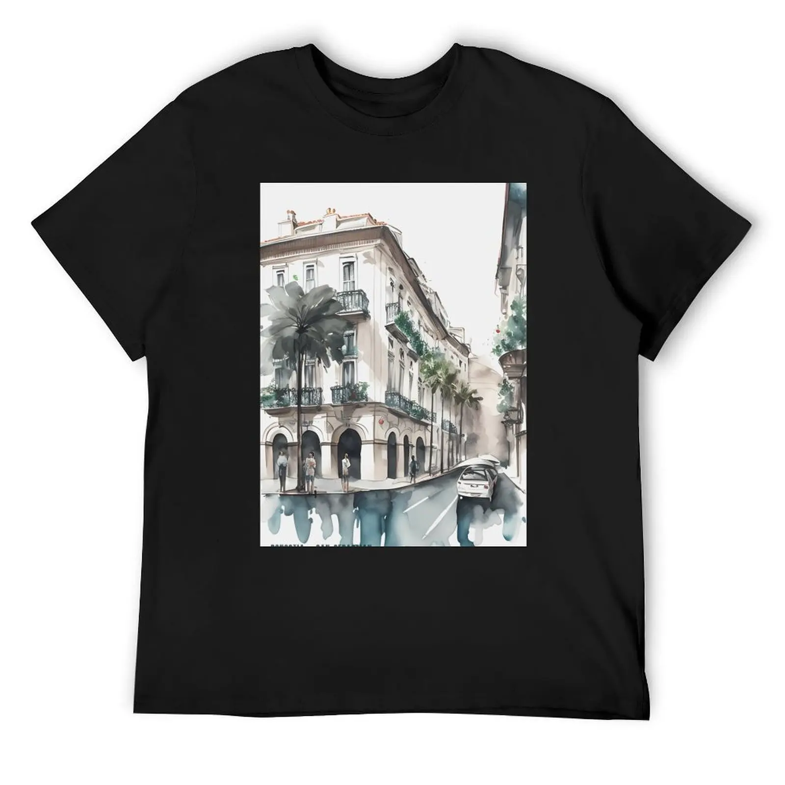 

SAN SEBASTIAN: Oh San Sebastian!: A poem on watercolor T-Shirt customizeds Blouse blacks luxury clothes men