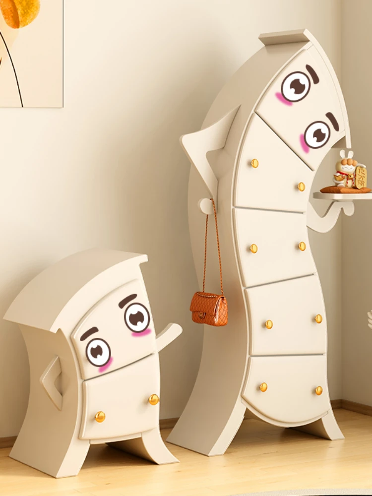 Fork Waist Chest of Drawers Living Room Storage Locker Head Tilt Robot Chest of Drawers Shaped Cabinet