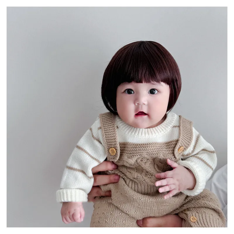 Cute Child Hair Extensions Synthetic 0-1Y Baby Boy Girl Wig Hat New Year Christmas Cosplay Head Cover Kids Wigs Photograph Props