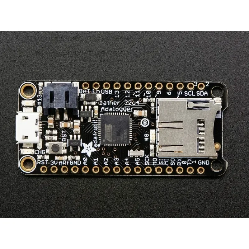 Feather 32u4 – Adalogger pour enregistrement de données, Compatible Arduino