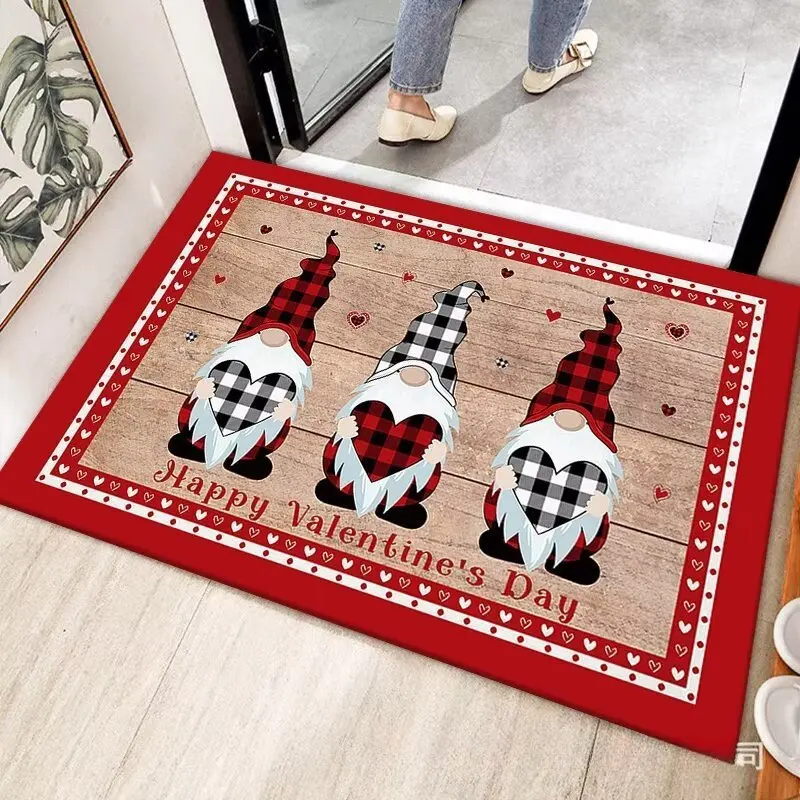 VIKAMA Christmas Sleigh Doormat for Front Door, Soft Crystal Velvet Welcome Mat, Non Slip Anti Fatigue Door Rug Indoor Outdoor