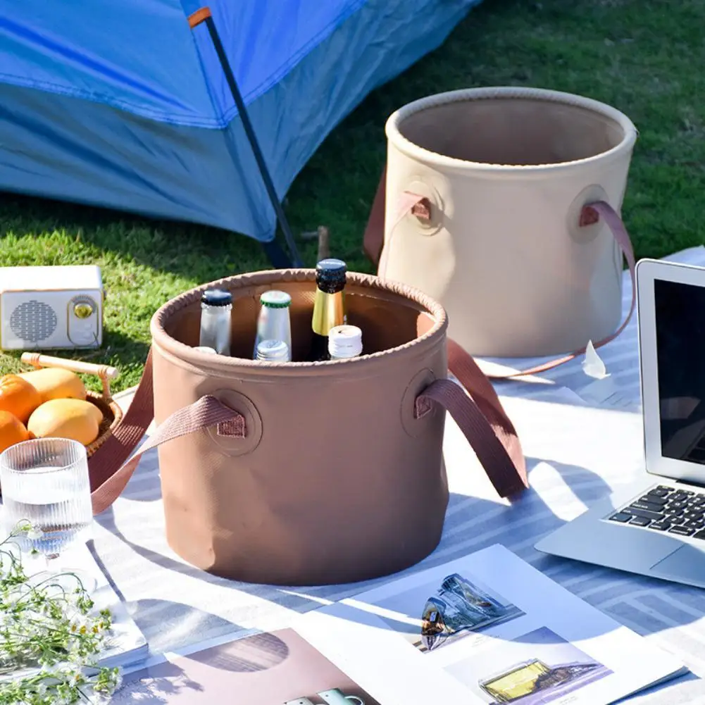 Collapsible Water Bucket Portable Camping Folding Basin Outdoor Fishing Picnic Wash Bucket Beer Cooler Storage Container