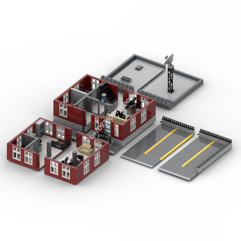 2223pcs MOC Modulair Politiebureau Modulair Modelbouw Kerstcadeaus Blokken Architectuur Monteren DIY Creatief Speelgoed Baksteen