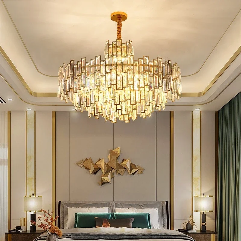 Modern Branch Luxury Crystal ceiling Chandelier golden LED K9 Crystal Pendant Lamp for Dining living room Bedroom Kitchen