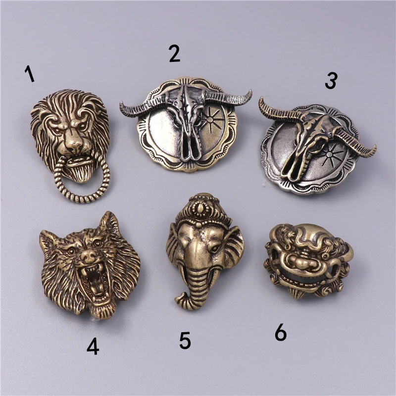 Vintage Brass Animal Decoration Buckle Screw Back Concho Indian Cowboy Wallet Buckle DIY Luggage Leathercraft Accessories