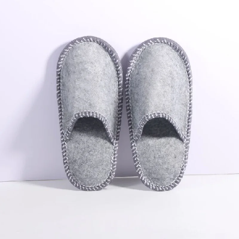 6Pairs Set Felt Slippers Unisex Solid Color Home Soft Closed Toe Stylish Warm Indoor Slippers Comfortable Home Travel Supply ZYF