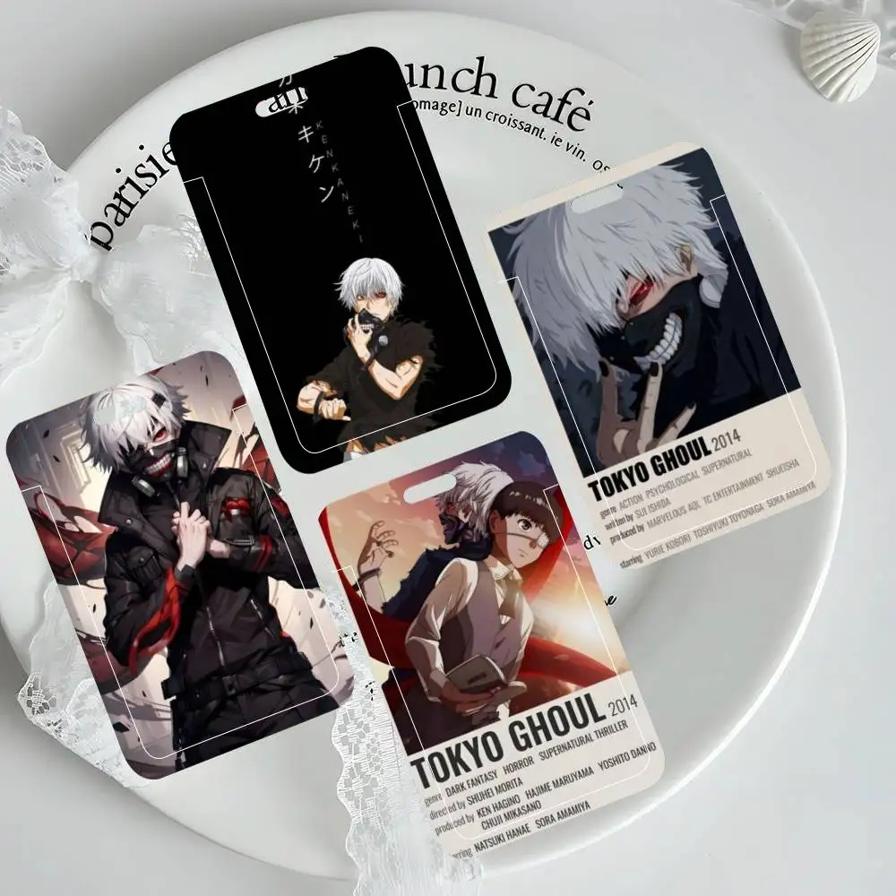 

Anime Tokyo Ghoul ID Card Holder Neck Strap Pendant Door Badge Holder Lanyards Keychain Work Credential Case Gift