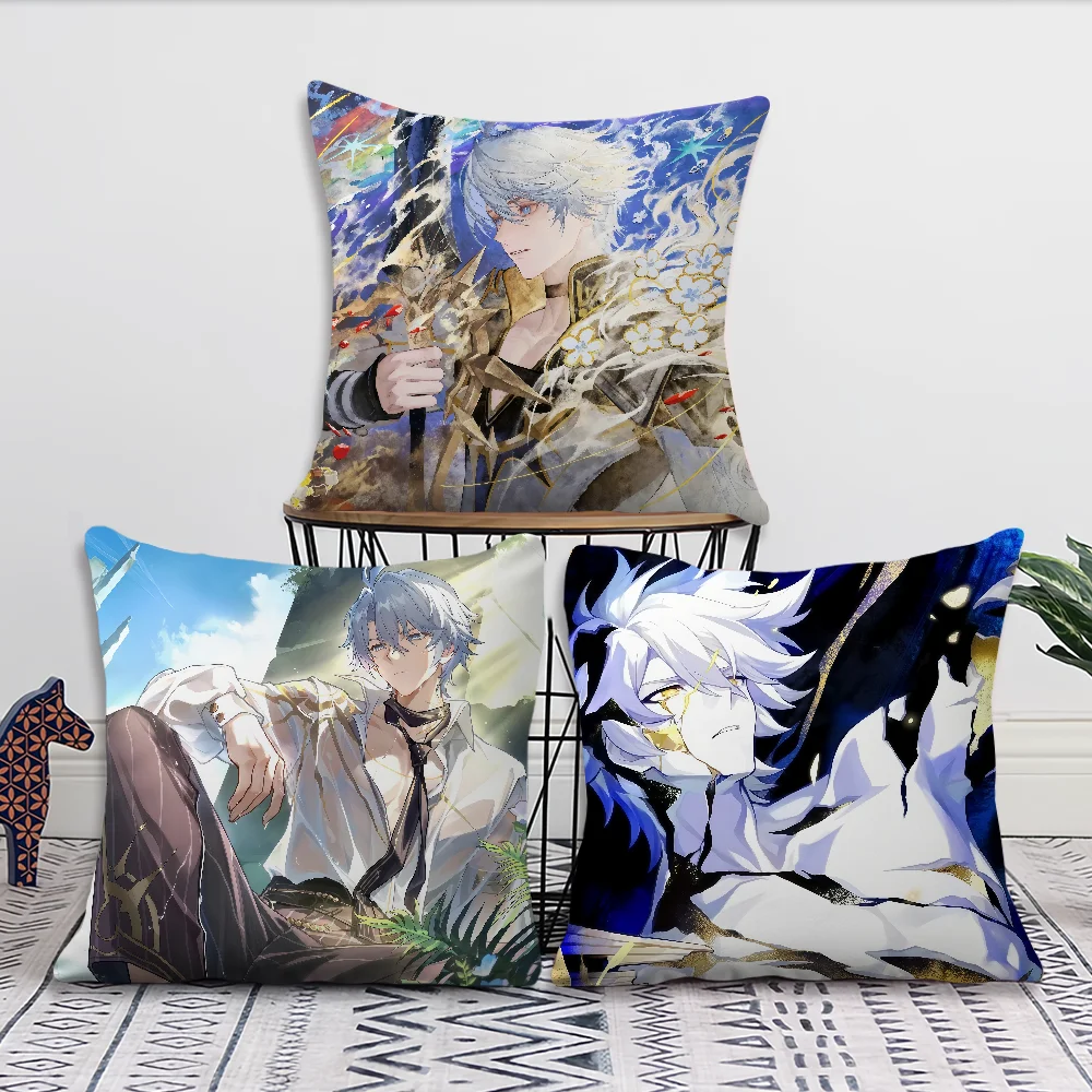 Game Honkai Star Rail Phainon Cushion Cover Comfortable Soft Pillow Case for Sofa Living Room Home Decor Protective Covers