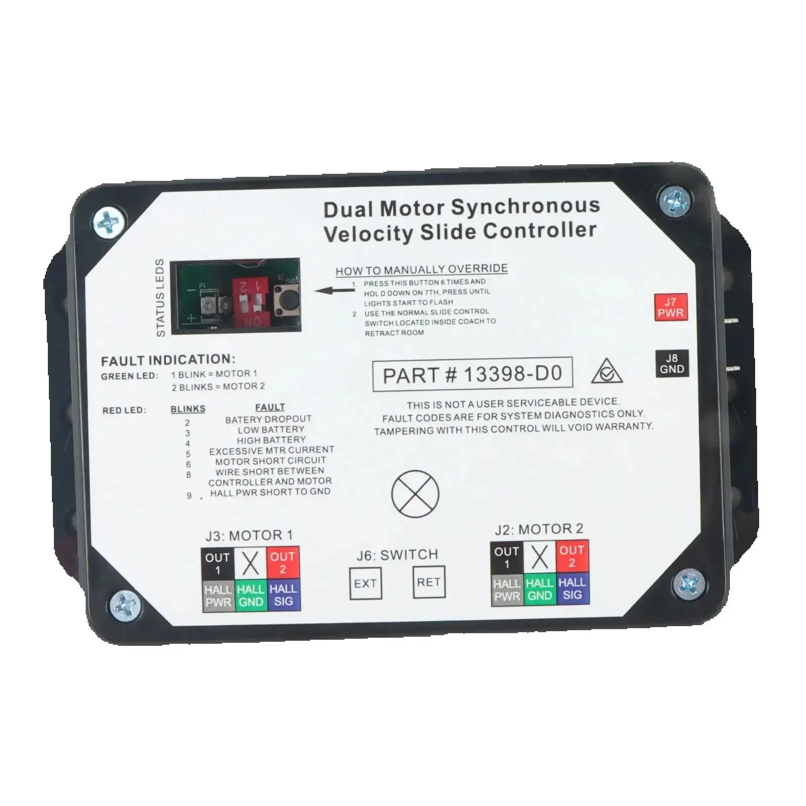 Lippert 13398-D0 Dual Motor Synchronous Velocity Slide Controller V-Sync II for Caravans RV Slide-Out Systems