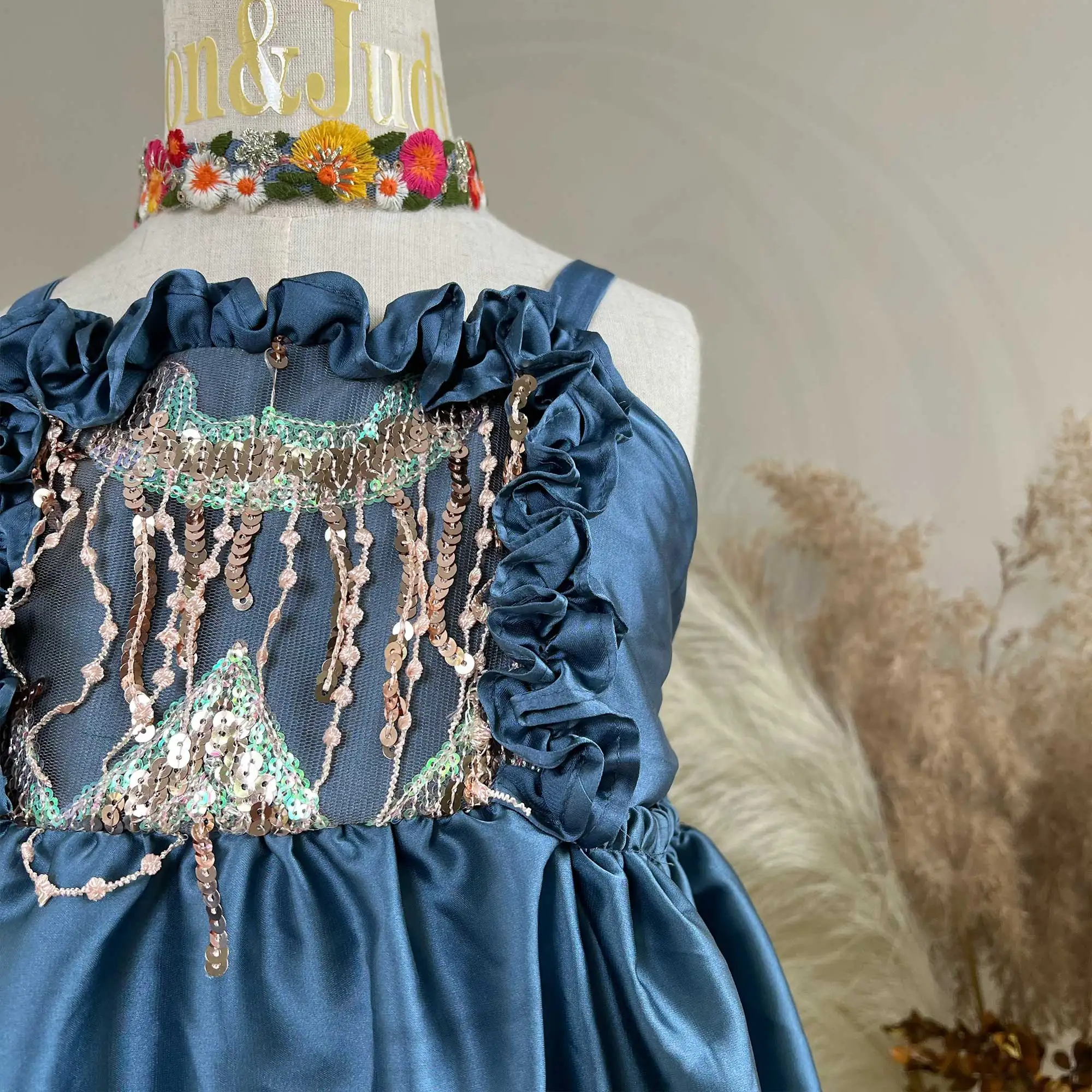 Mommy and Daughter Photography Gown Simulated Silk Strapless Dress Baby Shower Dresses for Pregnant Woman Photo Shoot Clothes