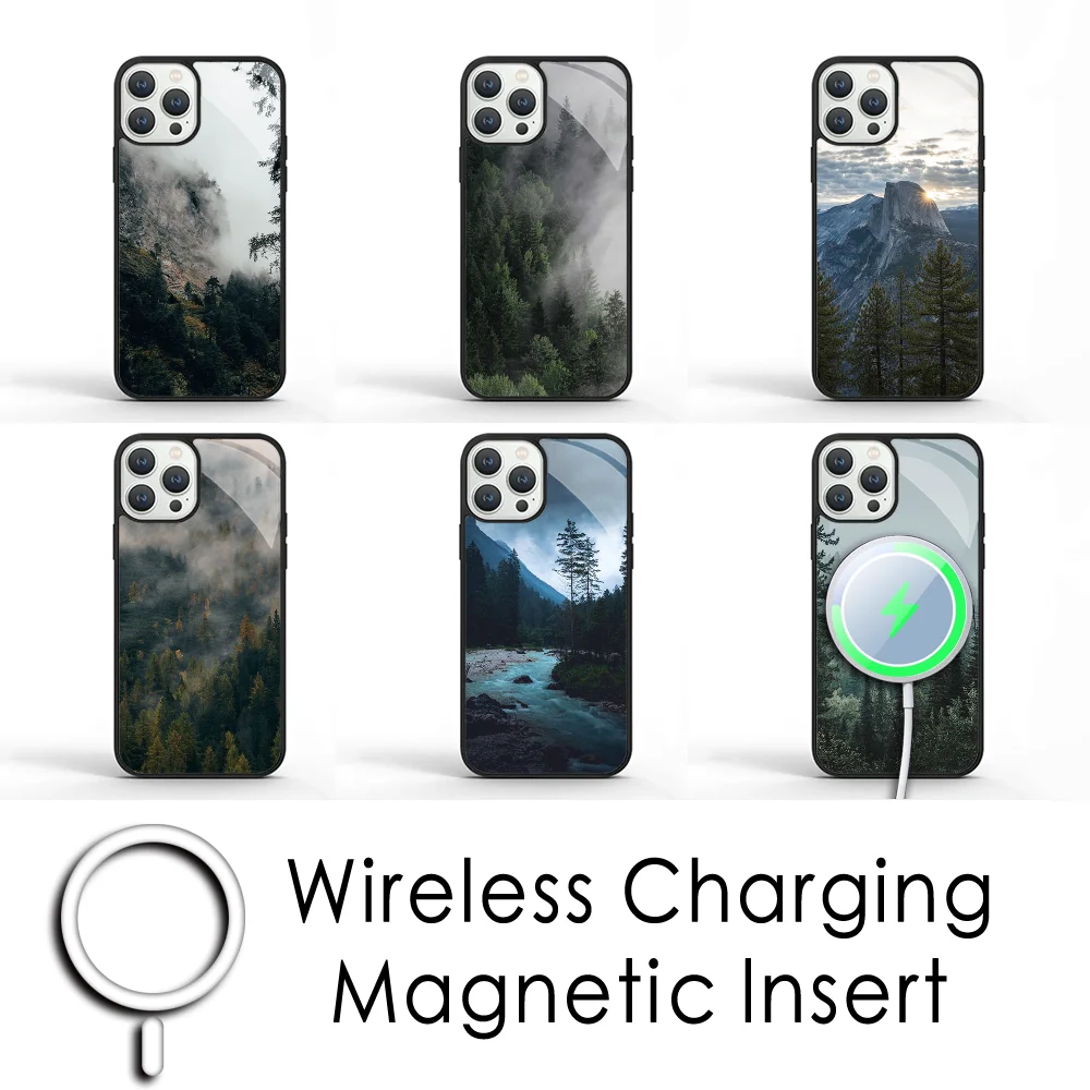 

Mountain Forest Phone Case For IPhone 16 15 Pro Max Case 14 Plus 13 12 11 Magesafe Magnetic Wireless Charge Cover