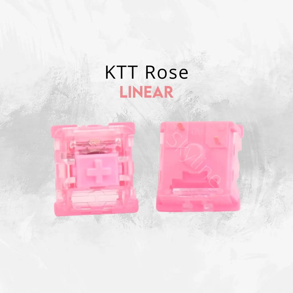 KTT Rose Linear Switch Keyboard Mekanik Switch SMD LED 3 Pin POM Axis 43G Pelatuk RGB Pabrik Dilumasi