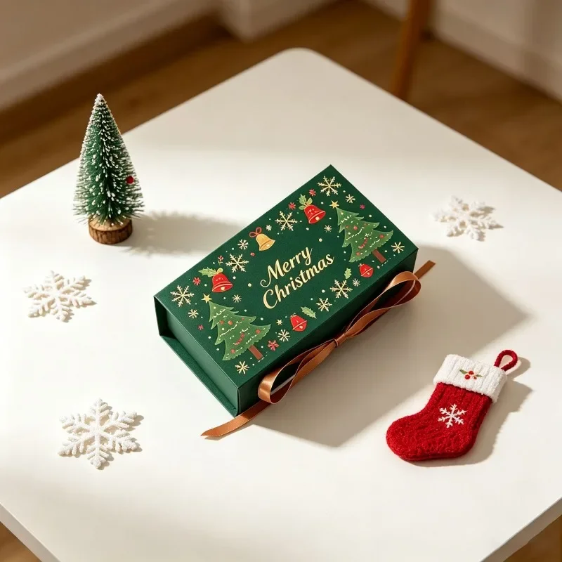 5-20PCS Christmas Tree Gift Boxes Small Candy Boxes Empty Holiday Favor Packaging for Chocolate Candy Christmas Eve Party Gifts
