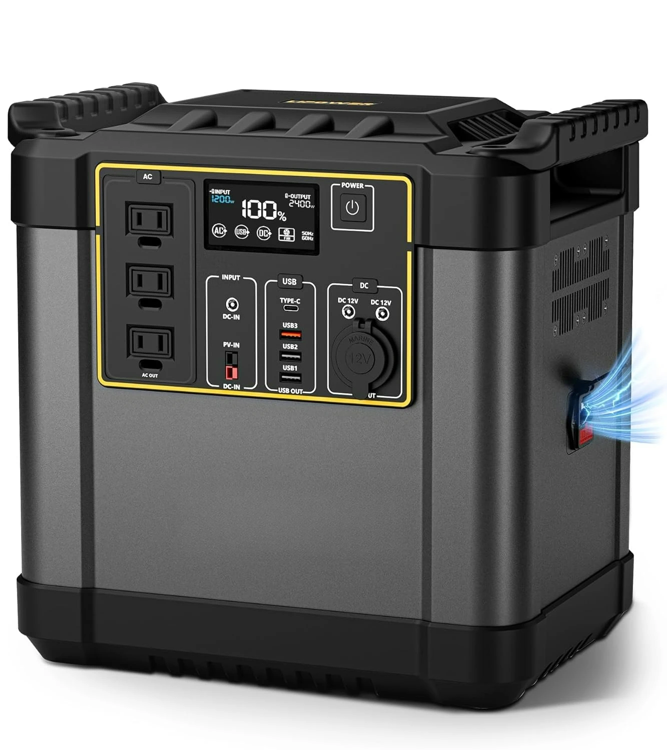 

2400W Portable Power Station, 2150Wh Solar Generator with LiFePO4 Battery, 1.5H Fast Charge, UPS Backup Power Supply, Custom