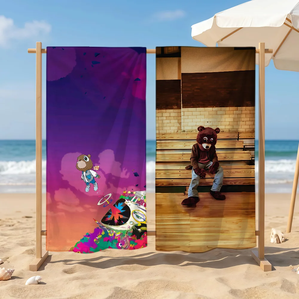 Singer K-Kanye W-West Towel Sports Quick Dry Travel Camping Sandproof Soft Light Large Beach Towel