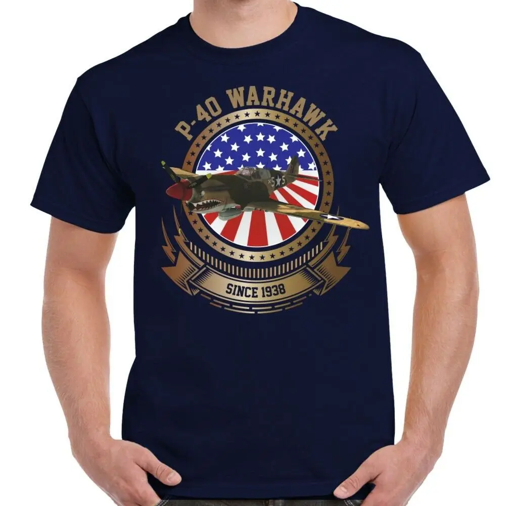 P-40 Warhawk Fighter and Ground-attack Aircraft T Shirt. New 100% Cotton Short Sleeve O-Neck Casual T-shirt Loose Top Size S-3XL