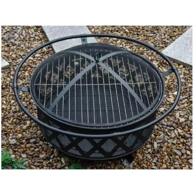 2026 High Quality Powder Coated Steel Fire Pit For Home Backyard Camping Outdoor BBQ Grill With Fireplace And Charcoal Fuel Cook