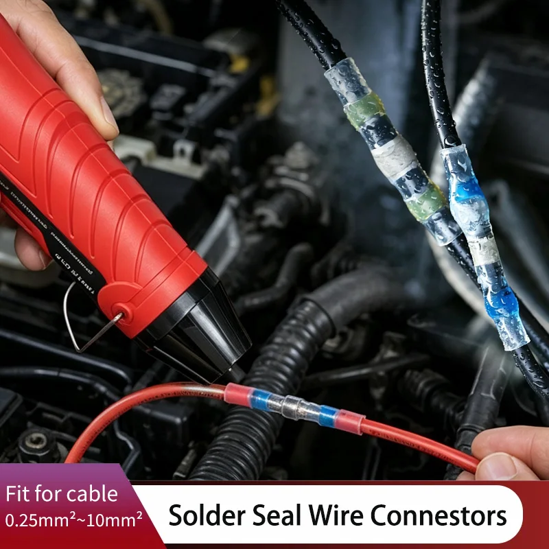 Solder Seal Wire Connectors 3:1 Shrinkage Rate Waterproof Electrical Cable Terminals Heat Shrink Tube Electrical Butt Splice