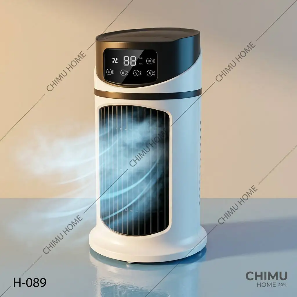 【CHIMU HOME】 Portable Mist Desktop Fan, USB Cooling Air Cooler Humidifier, 6-Speed Silent Desktop Fan for Home Office Bedroom