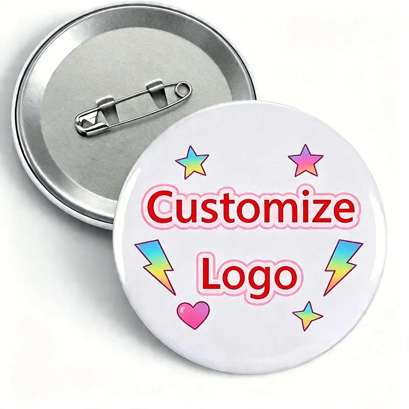 Customized Tinplate Pins Personalized Text Logo And Picture Printing Metal Lapel Badge For Custom Brooches For Friends Wholesale