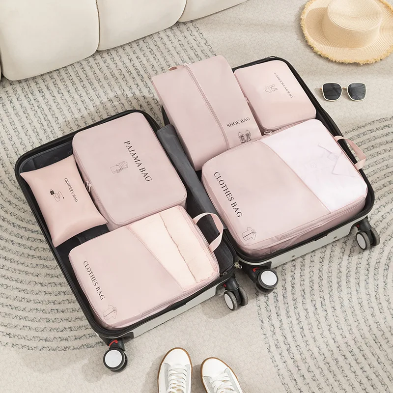 Portable 6 Pcs Travel underwear shoes Storage Bags Luggage Organizer Business Trip Pouch Set Large Capacity Compress Bag