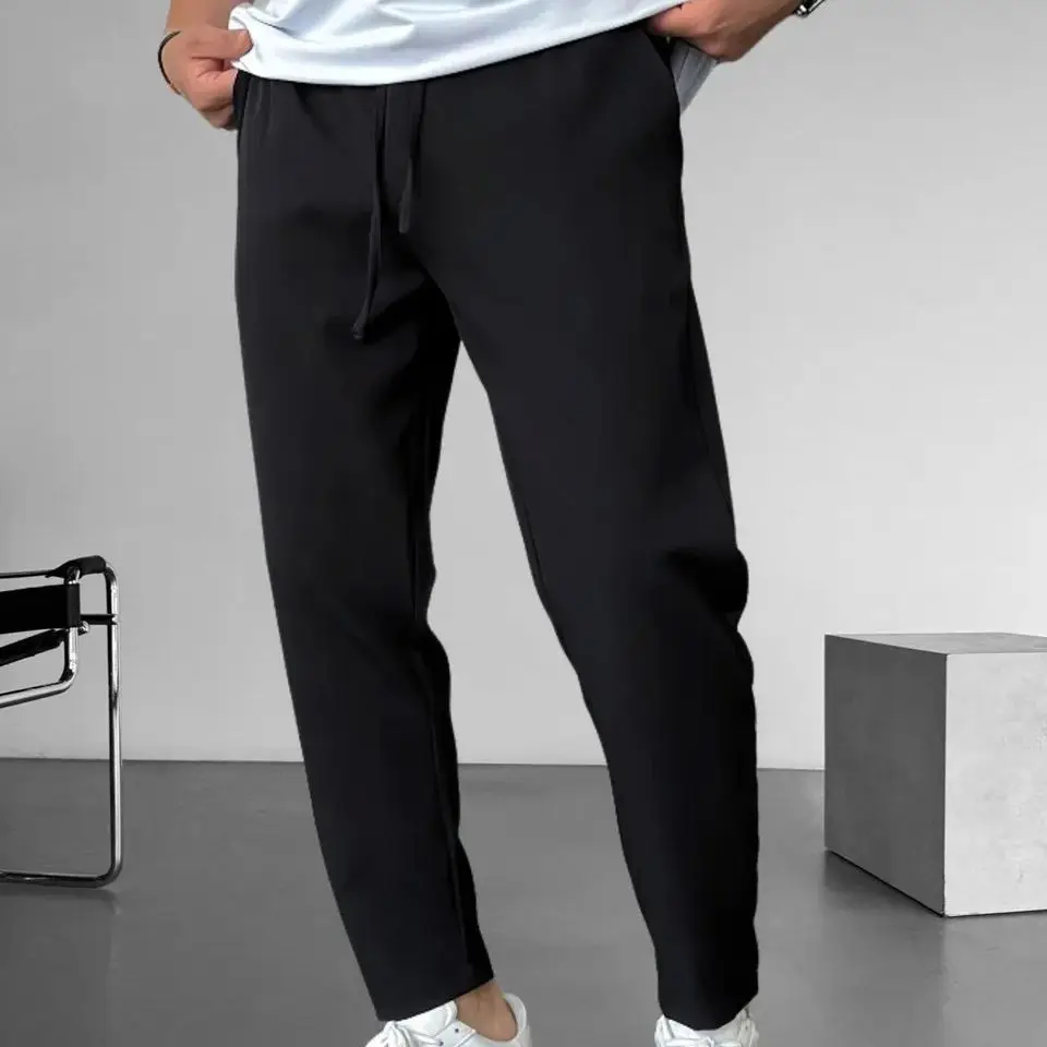 Men's Summer Thin Business Casual Pants Loose Straight Leg Nine Points Sporty Quick Dry Cross-Border Casual Trousers Suit Pants