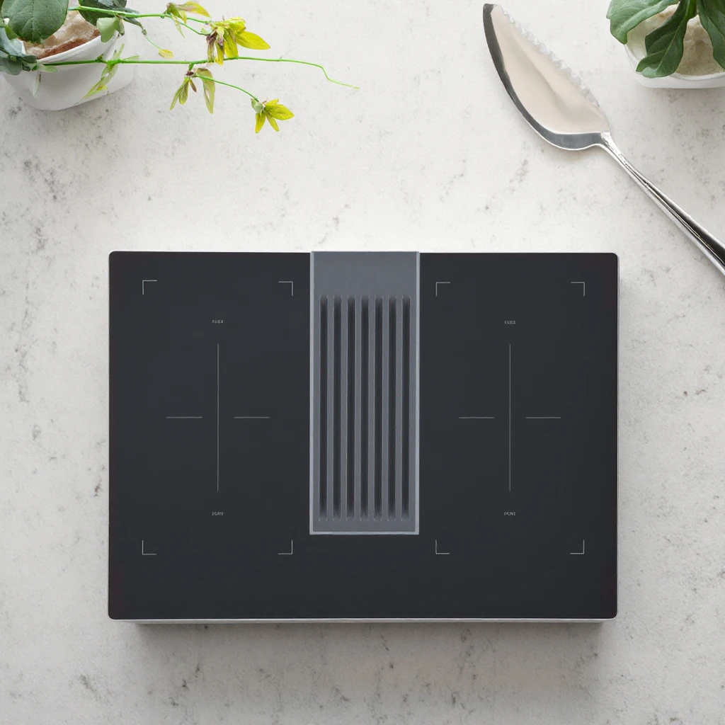 2025 Ohigitecki MARCA Exaustor embutido com 4 queimadores Fogão de indução Felix Zone Exaustor Integrado Downdraft Exaustor