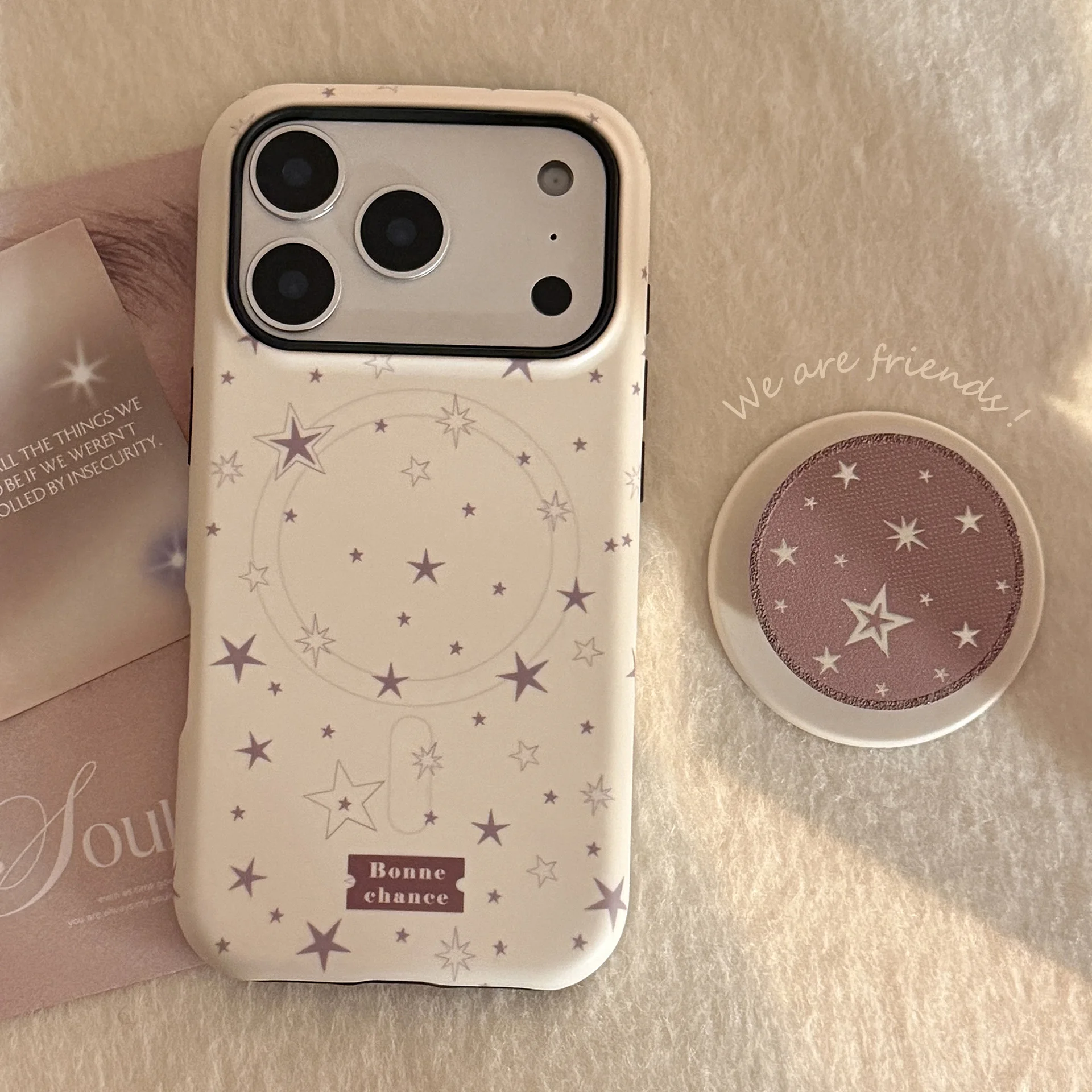 Koreanische Graffiti-Sterne, magnetische Halterung, Handyhülle für iPhone 17, Air 16, 15, 14, 13, 12, 11, Pro Max, stoßfeste Schutzhülle