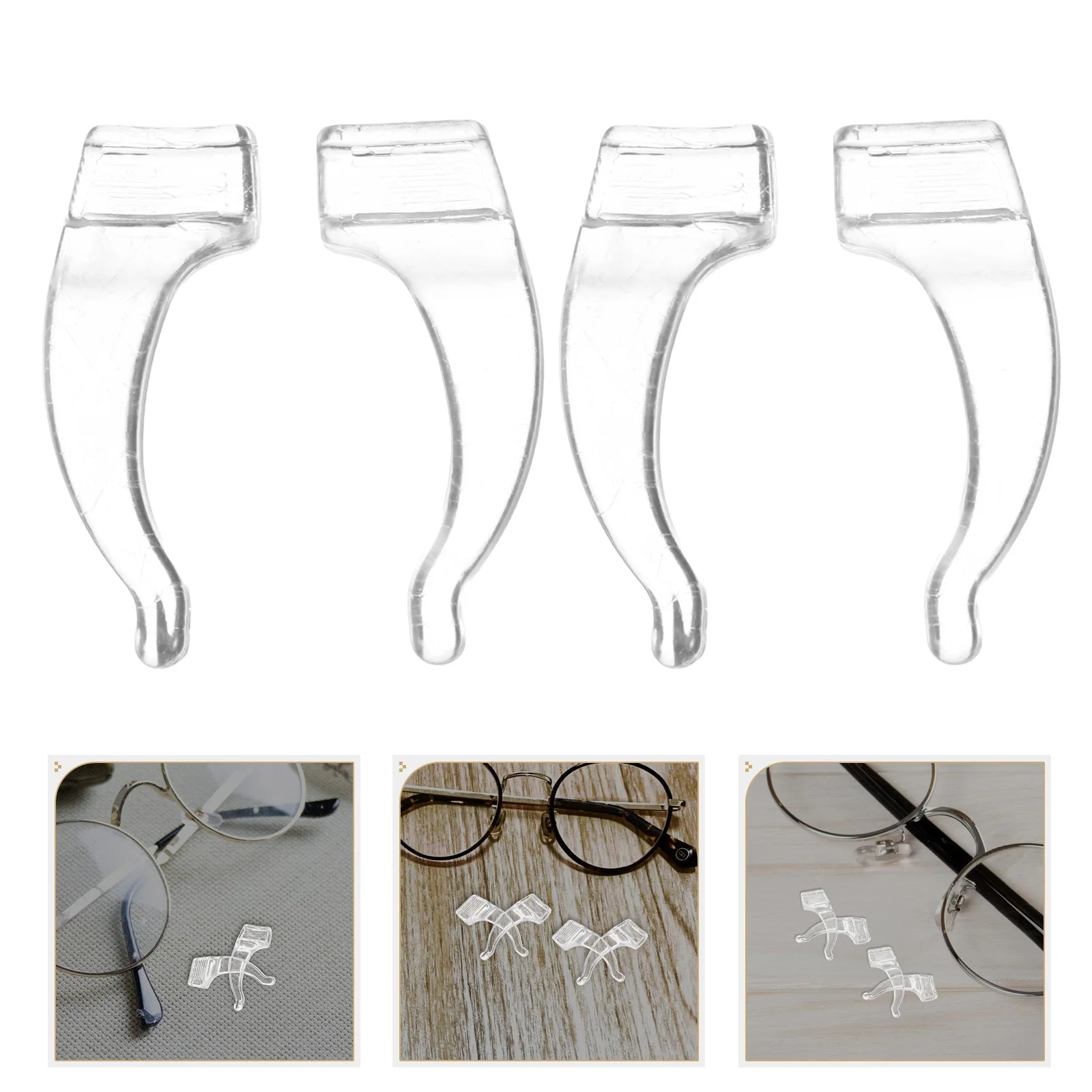 

10Pairs Silicone Eyeglass Ear Pads Anti- for 5Mm Glasses Transparent Comfortable Wear Eyewear Replacement Parts