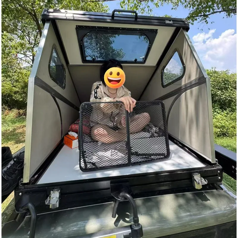Luxury Aluminum Wedge Hard Shell Rooftop Tent Waterproof Pop up Car Roof Tent for SUV Camping