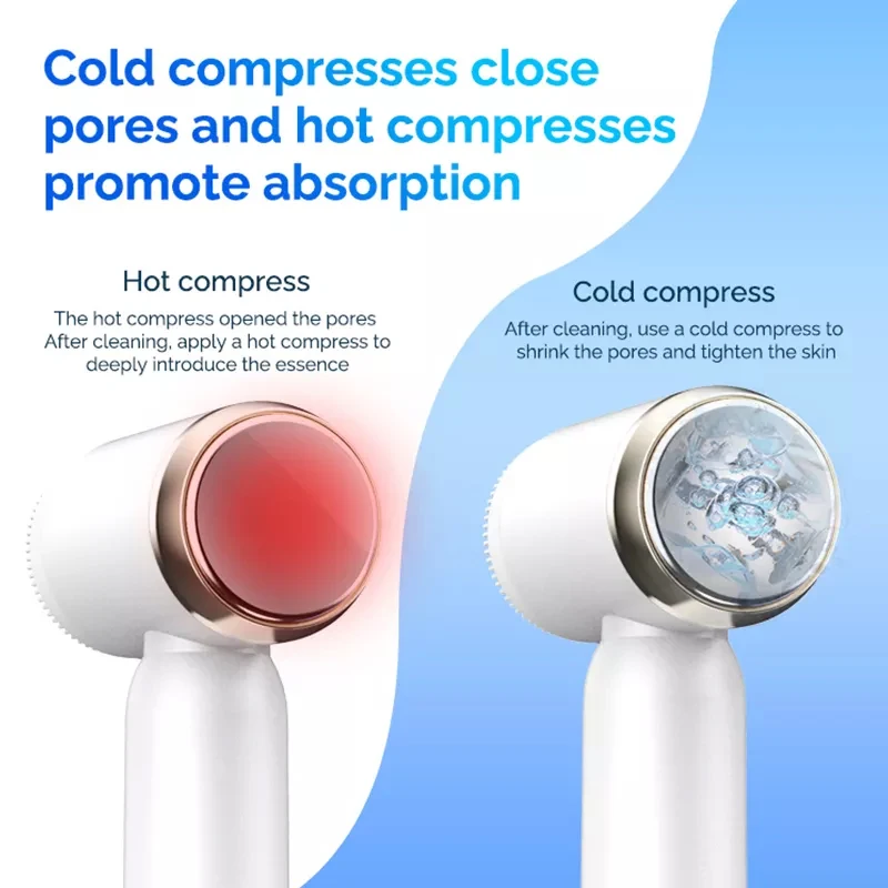 Cepillo eléctrico portátil para limpieza facial, Cepillo giratorio impermeable para Spa profundo, exfoliante