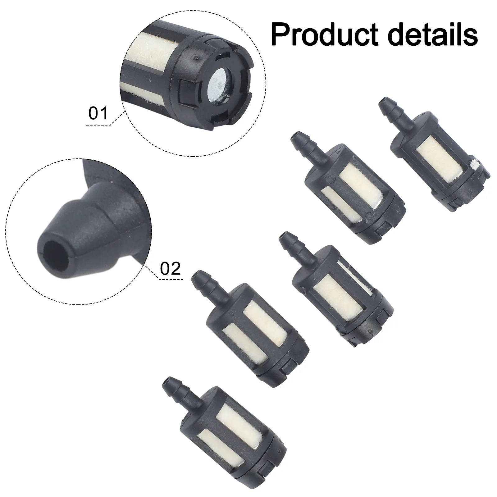 5-Pack General Fuel Filters For Garden Machinery 1/2