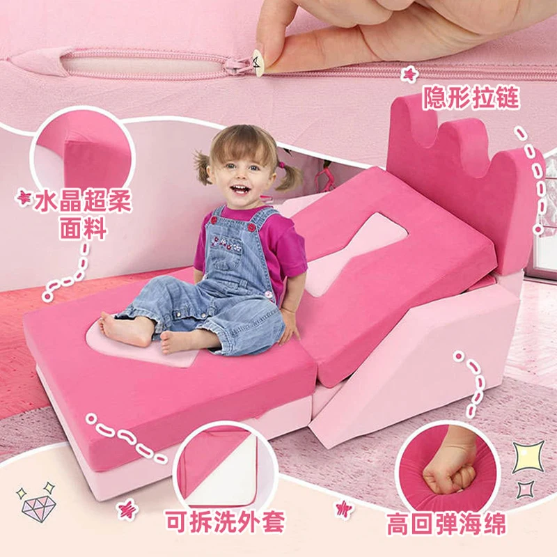 

Factory trade high-density foam modern fabric children's modular sofa